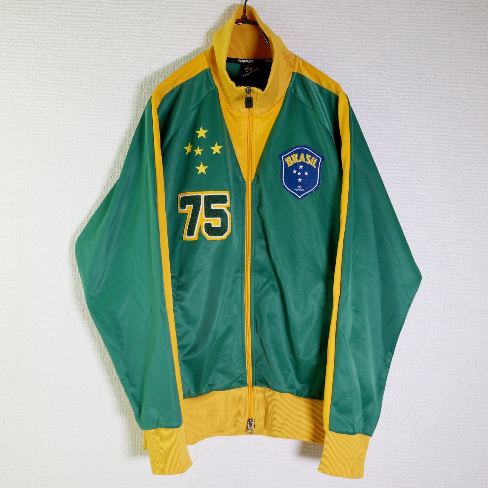 TOPPER 90s GREEN×YELLOWカラー BRASIL代表 TRACK JACKET−L