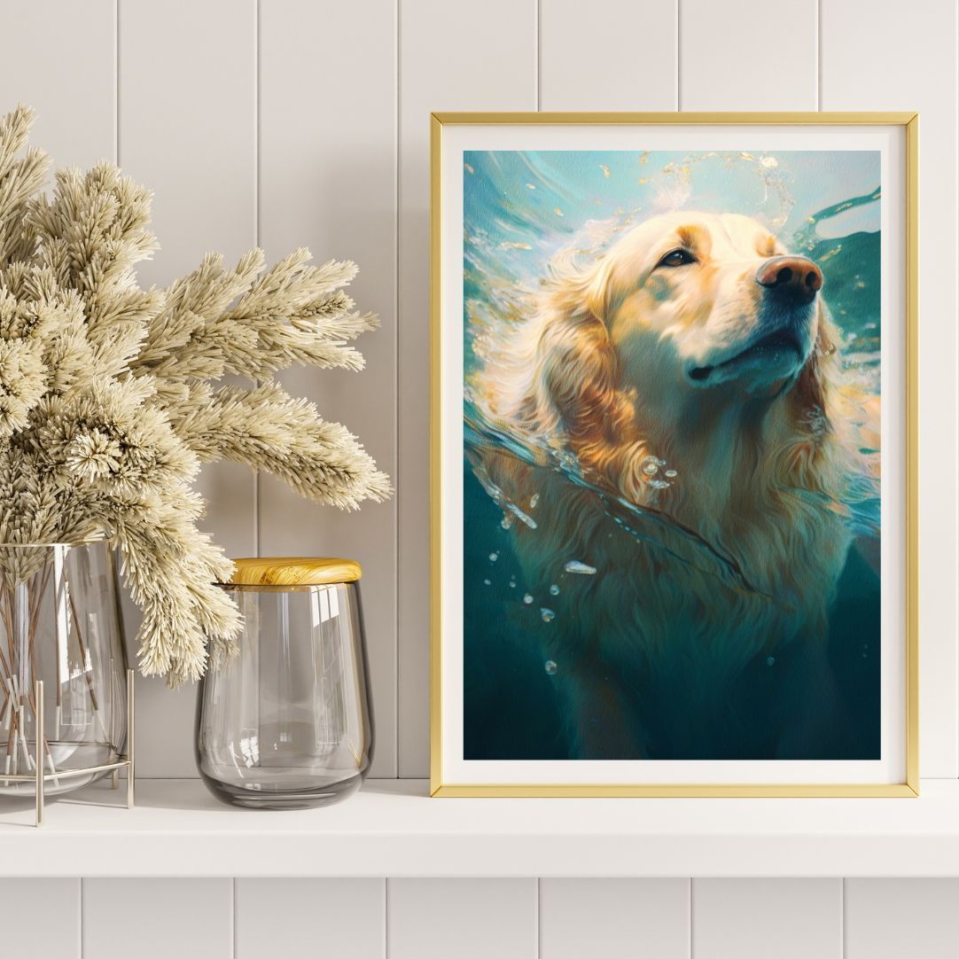 希望の光 - ゴールデンレトリバー犬 No.6】ジークレー版画＊名入れOK