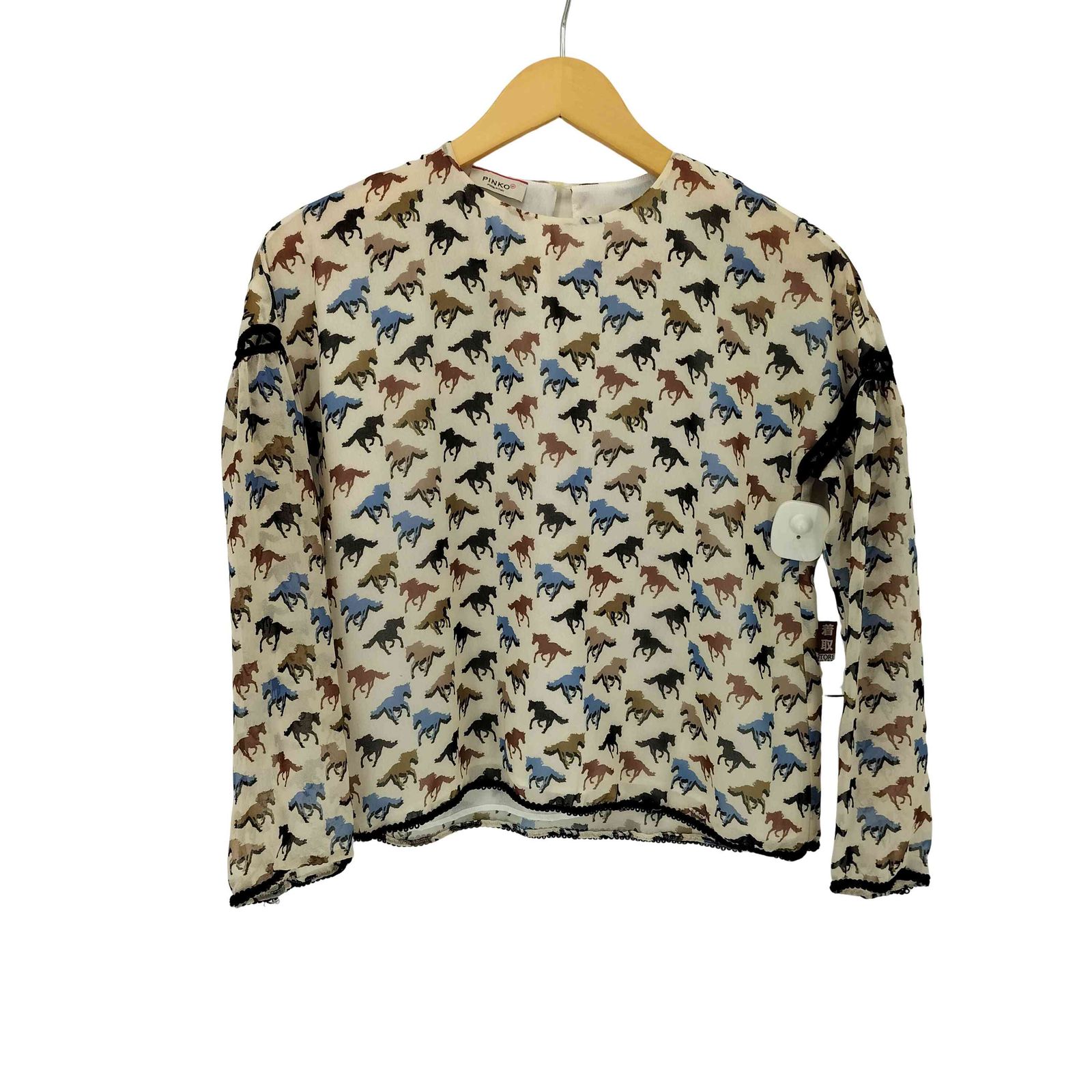 ピンコ PINKO イタリア製 総柄 ブラウス 馬柄 レディース import：M 