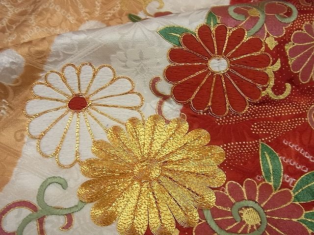 平和屋1□最高級 振袖・長襦袢セット 駒刺繍 絞り 文箱花文 金彩 逸品