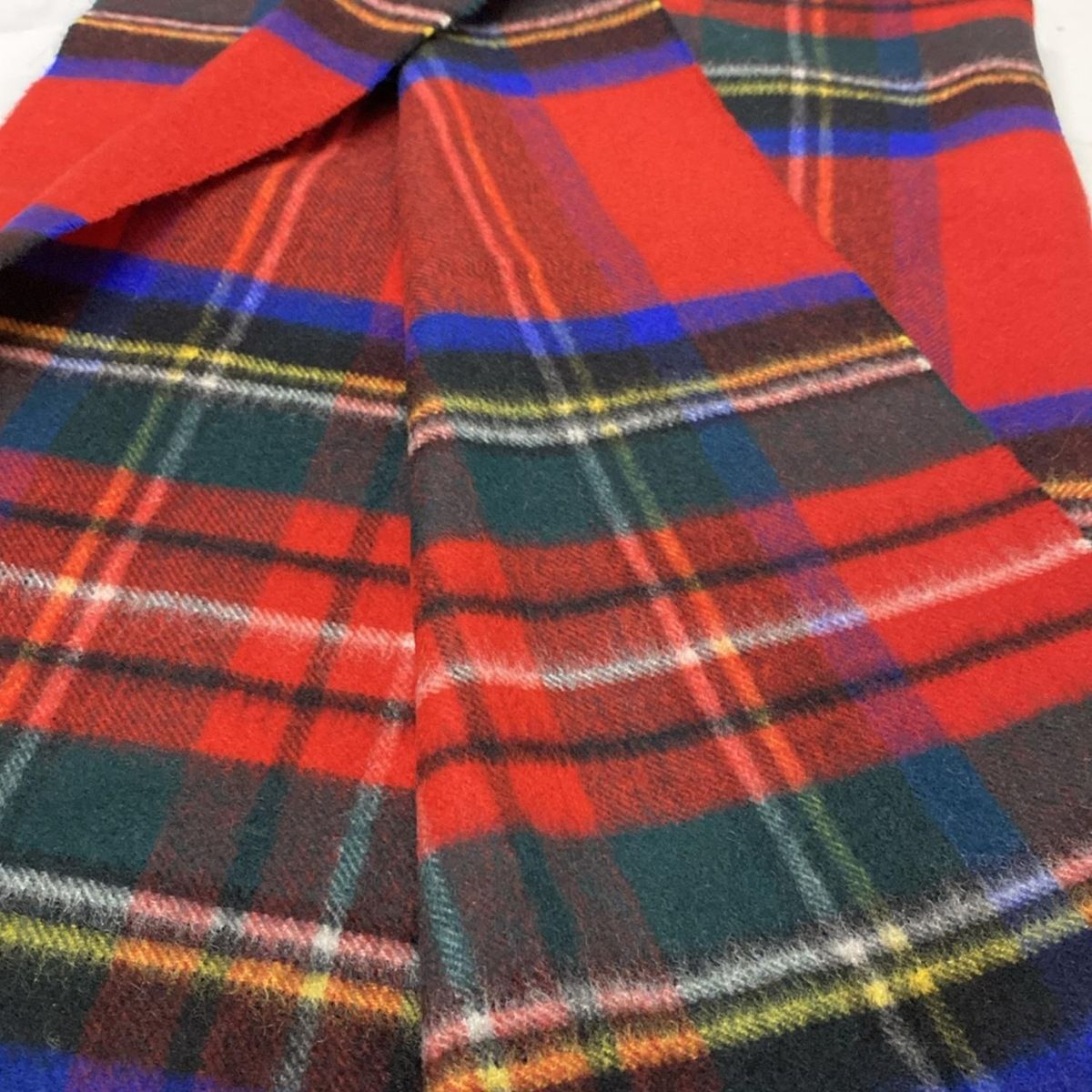 JOHNSTONS マフラー カシミヤ100% タータンチェック レッド Johnstons