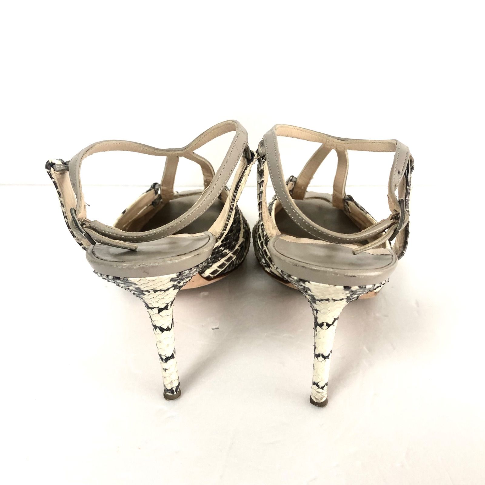 □良品□JIMMY CHOO ジミーチュウ サンダル ミュール ヒール パイソン  