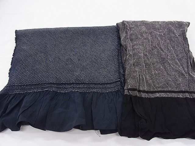 平和屋-こころ店男性　和装小物　兵児帯2点セット　総絞り　紫黒　暗黒色　全て正絹　逸品　AAAF3432Bbo