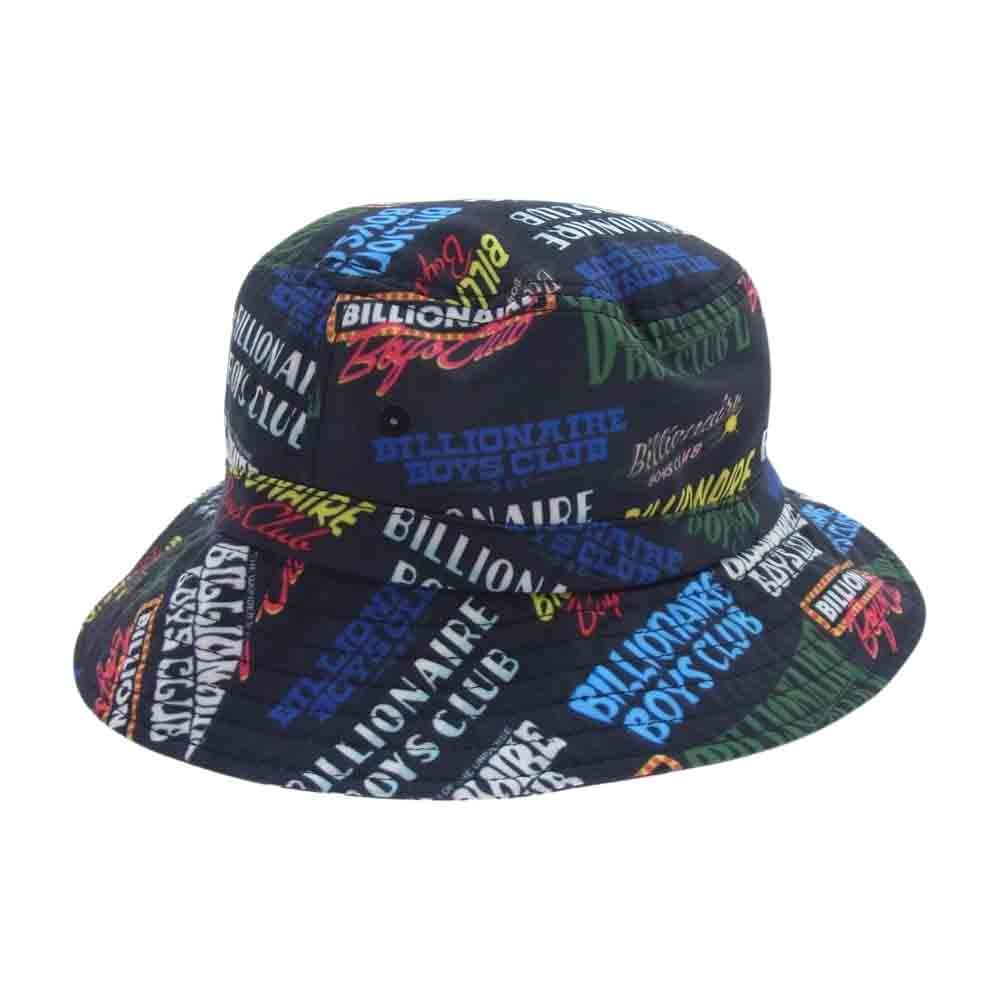 Billionaire Boys Club ビリオネアボーイズクラブ 帽子 811-2805 Roller Bucket Hat 総柄 バケット ハット ブラック系 S/M【中古】