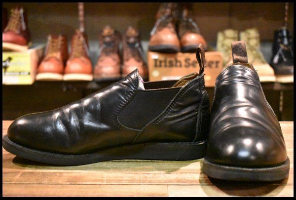 8D 21年 レッドウィング 9198 ポストマンロメオ ブラック シャパラル サイドゴア ローカット ブーツ redwing HOPESMORE FD465