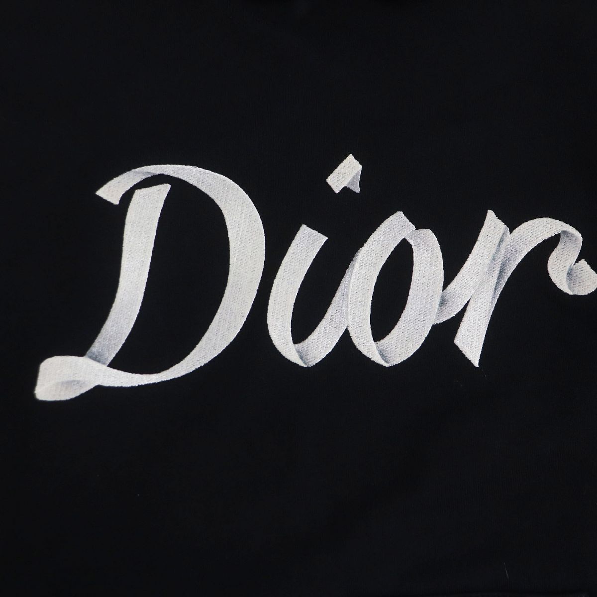 美品□22AW DIOR/ディオール オム 293J678A0531 ロゴエンブロイダリー プルオーバー スウェットパーカー/フーディー 黒 XS  伊製 正規品