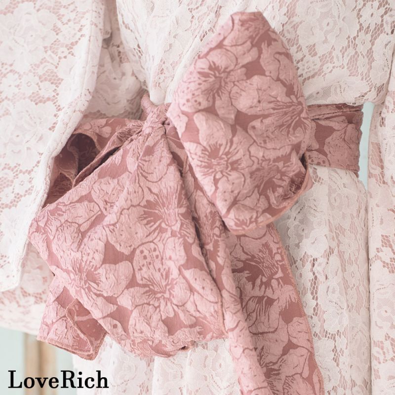 ラブリッチ⭐︎キャバドレス　花柄　花魁　浴衣　フリーサイズ　ホワイト 純白の花魁 - LoveRich(ラブリッチ)