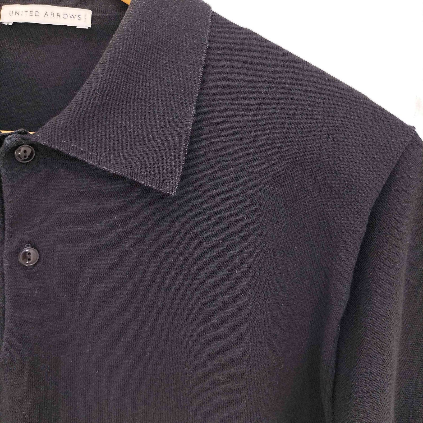 ユナイテッドアローズ ソリッド コットン ニットポロシャツ ブラウン UNITED ARROWS - ユナイテッドアローズ ソリッド コットン