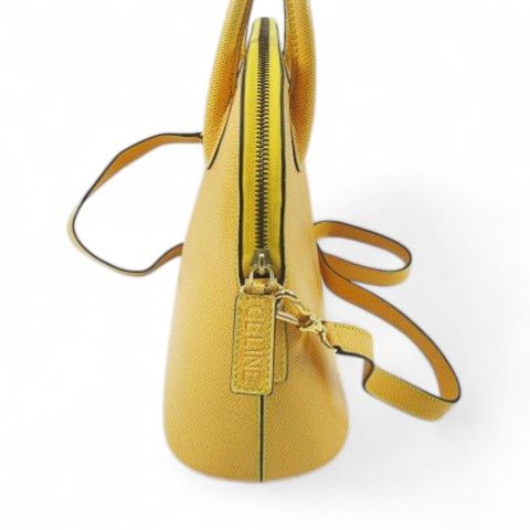 VINTAGE●CELINE●セリーヌ ベルトバッグ レザー イエロー セリーヌ ハンドバッグ レディース ブランド CELINE レザー