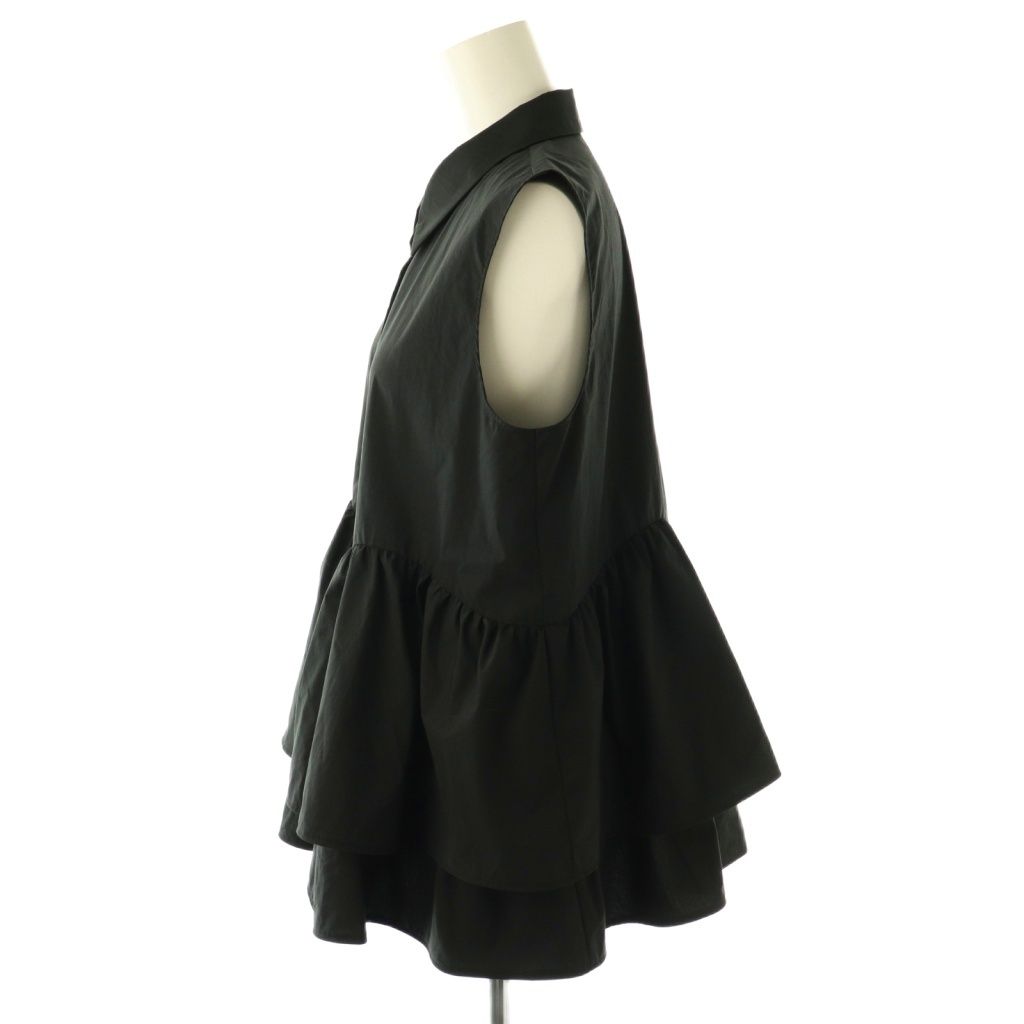 アナイ ANAYI 25SS タフタフリルペプラムシャツ ノースリーブ 38  