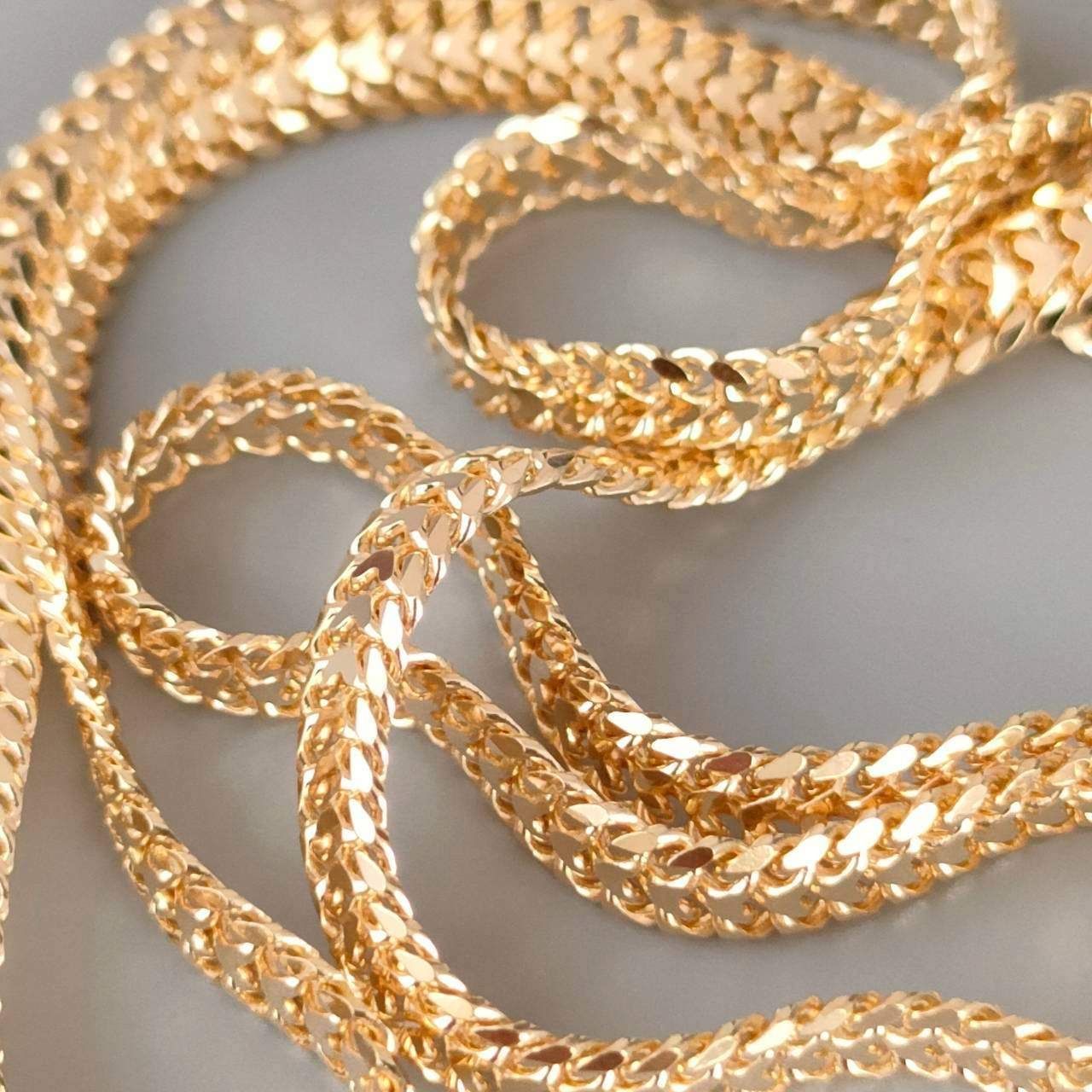 K18 デザインチェーンネックレス 18金イエローゴールド 調節可能45cm