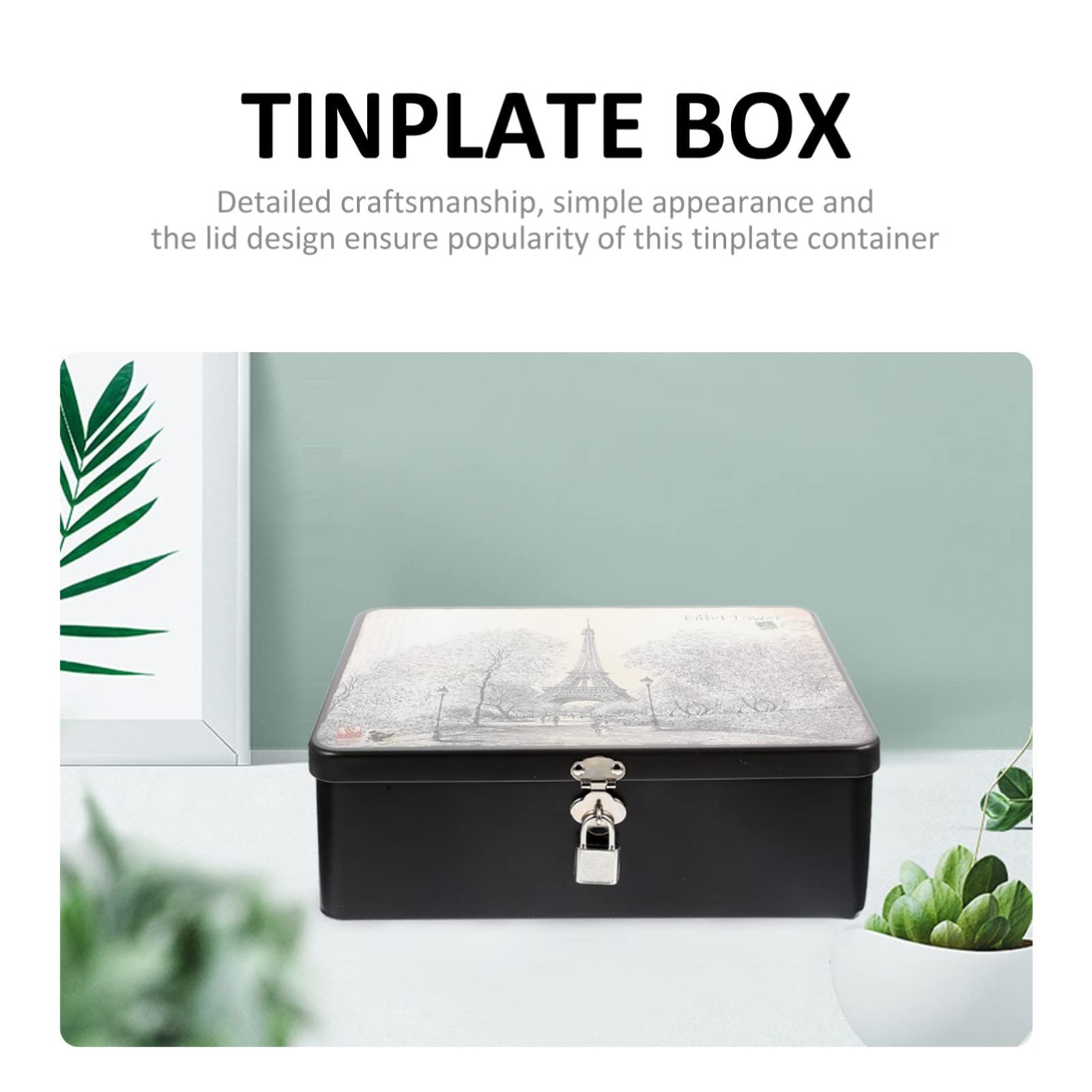 ボックス ビンテージ 鍵付きボックス 小物いれ 蓋付き 雑貨入れ 鍵付き 缶ケース 鍵付きロッカー ブリキ缶 収納ボックス NUOLUX