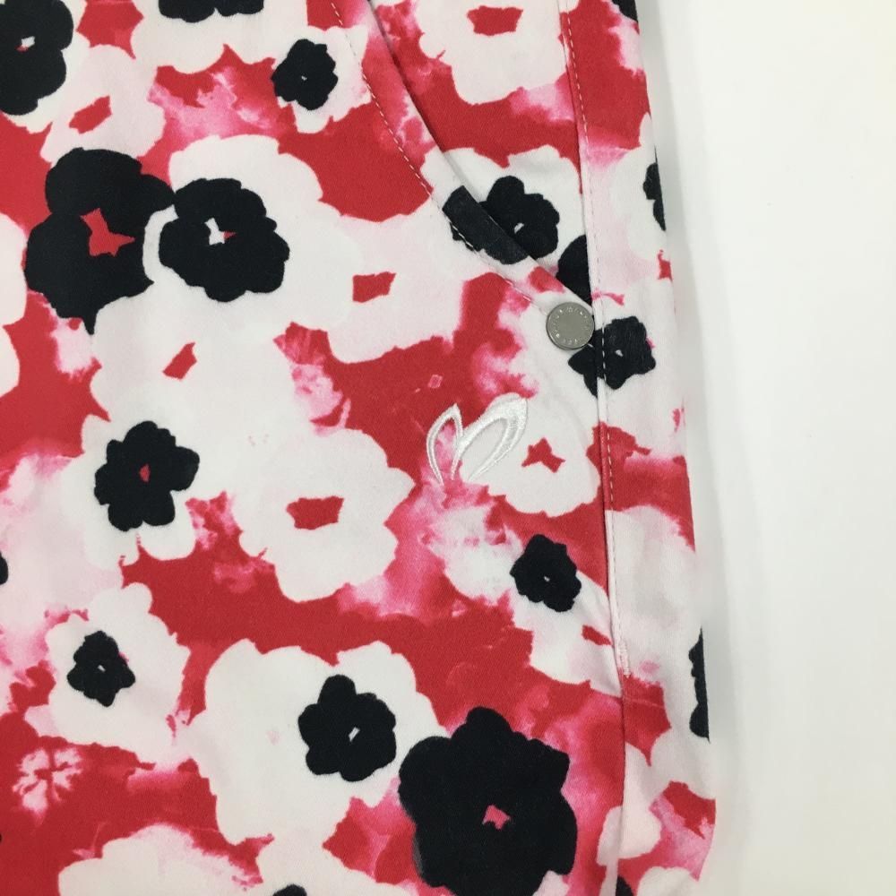 白×レッド×黒 花柄