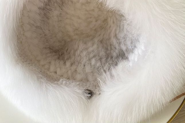 新品 上質クロスミンクと上品なフォックスの編込みハット ギフト