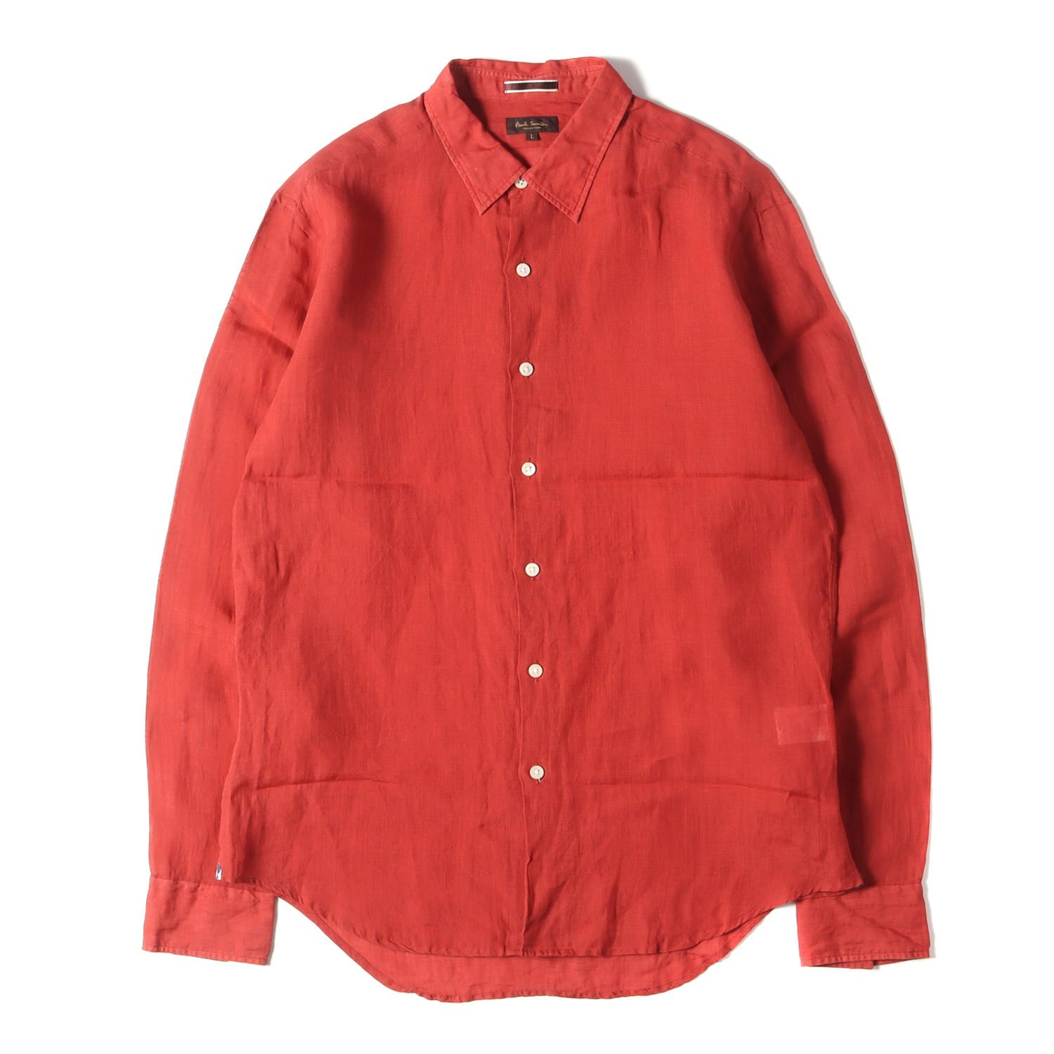 Paul Smith ポールスミス シャツ サイズ:L リネン レギュラーカラー フォーマル ドレス シャツ 154392 189 COLLECTION コレクション ボルドー 日本製 ブランド トップス カジュアルシャツ 長袖
