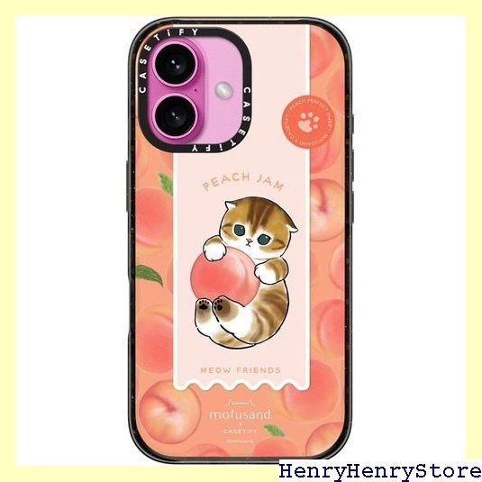 CASETiFY インパクト iPhone 16 ケース スリム 2.5mの落下試験をクリア MIL規格4倍相当 ワイヤレス充電に対応 - Lets Jam Together - Peach Retail Exclusive - ブラック 1957