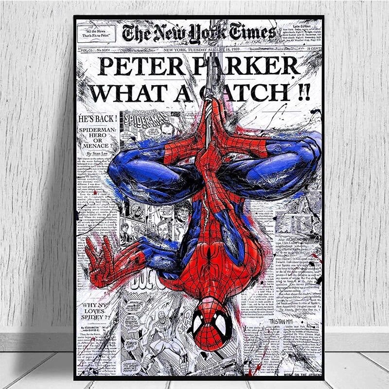 67A2 スパイダーマン ポスター アメコミ マーベル 新聞 アートポスター