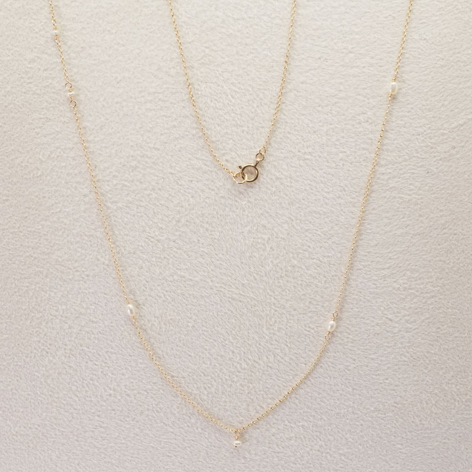 アガット K10 淡水パール ロング ネックレス 25-1934S