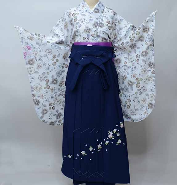 二尺袖 着物 袴フルセット 小紋柄 和遊日 着物丈は着付けし易い  