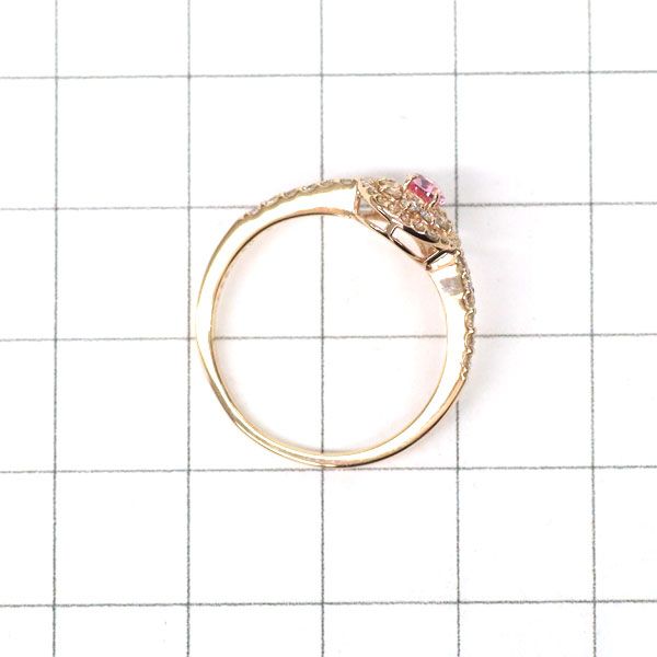 K18PG ピンク サファイア ダイヤモンド リング 0.229ct D0.35ct