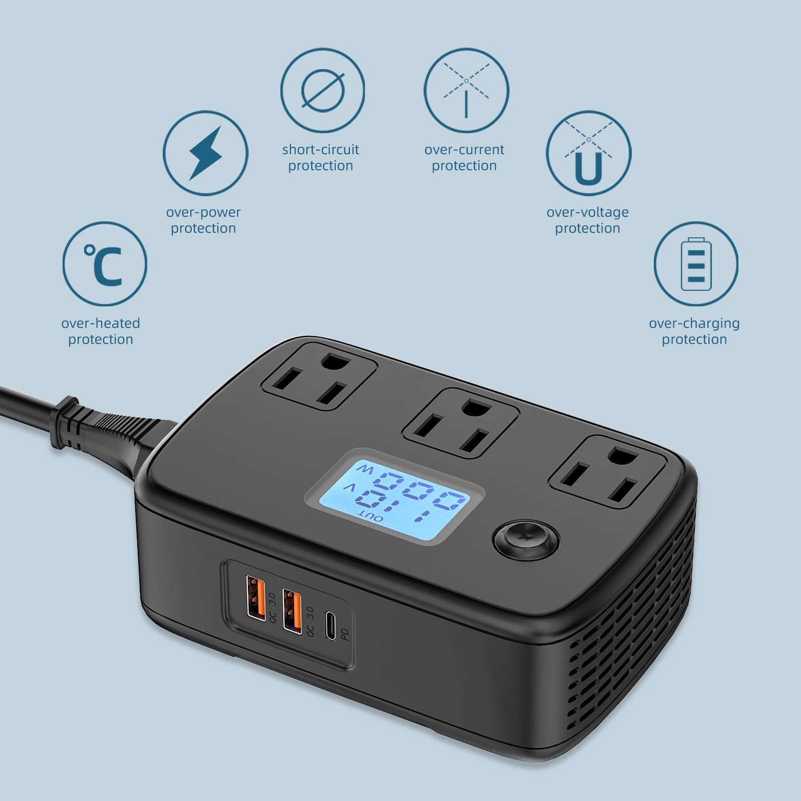 トラベルアダプター付き QC3.0USB充電