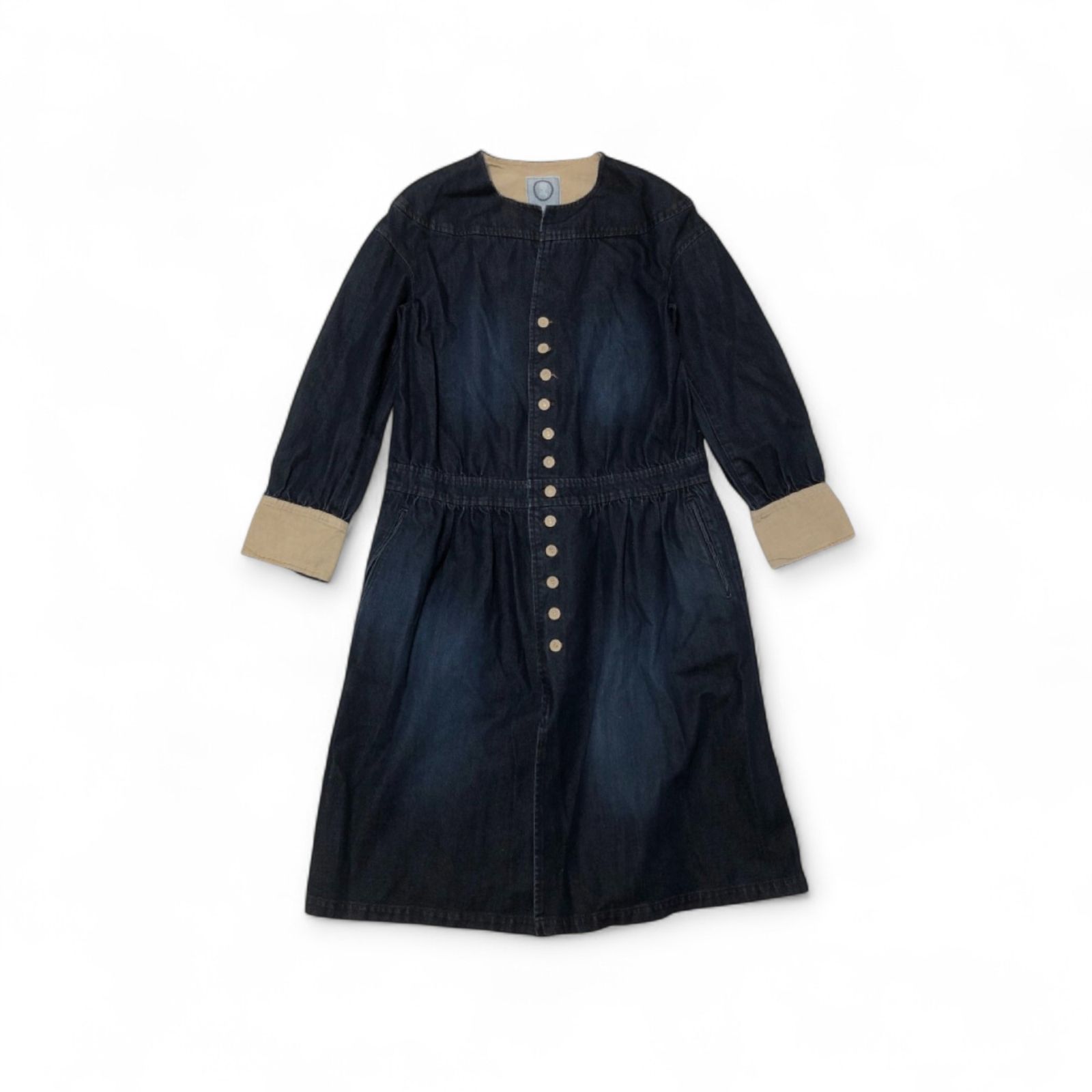 jewel pink ジュエルピンク ナショナルスタンダード 若林ケイジ 幻ブランド Y2K 90s デニム ワンピース インディゴ サイズＦ コットン YUKI ポケット付