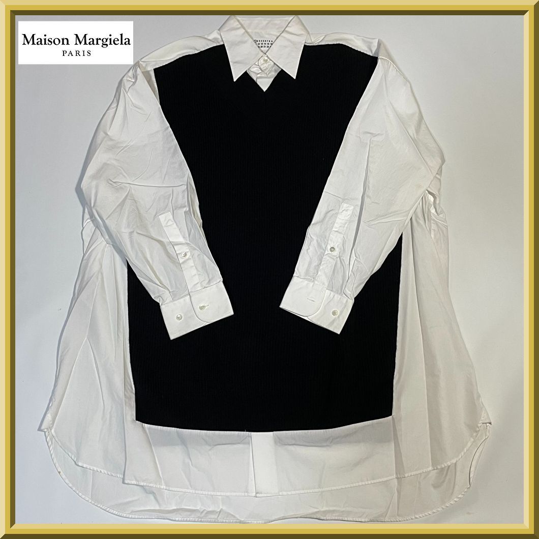maison margiela メゾンマルジェラ　ニットドッキングシャツ 楽天市場】【中古】 メゾンマルジェラ ニットドッキングシャツ