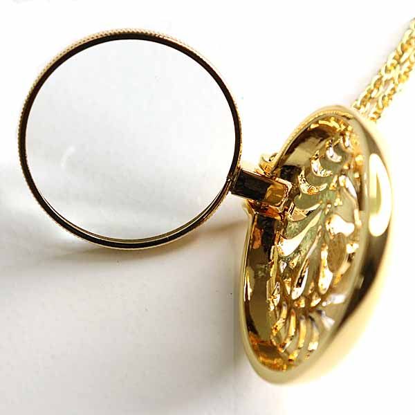 ミキモト MIKIMOTO パール付き ルーペネックレス ペンダント GP