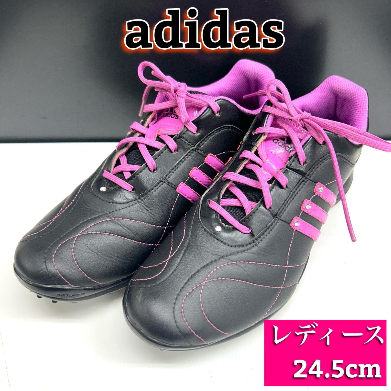 adidas アディダス レディース ゴルフシューズ 24.5cm ブラック