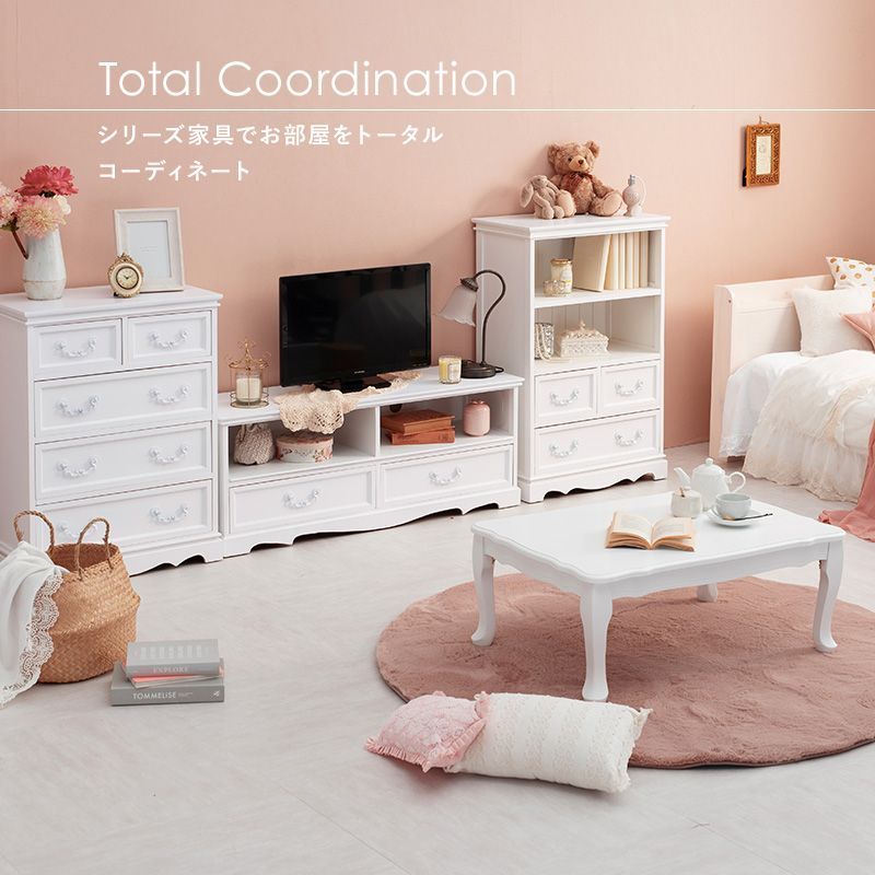 幅80㎝］テレビ台（クリスタル取っ手）完成品 [8601]