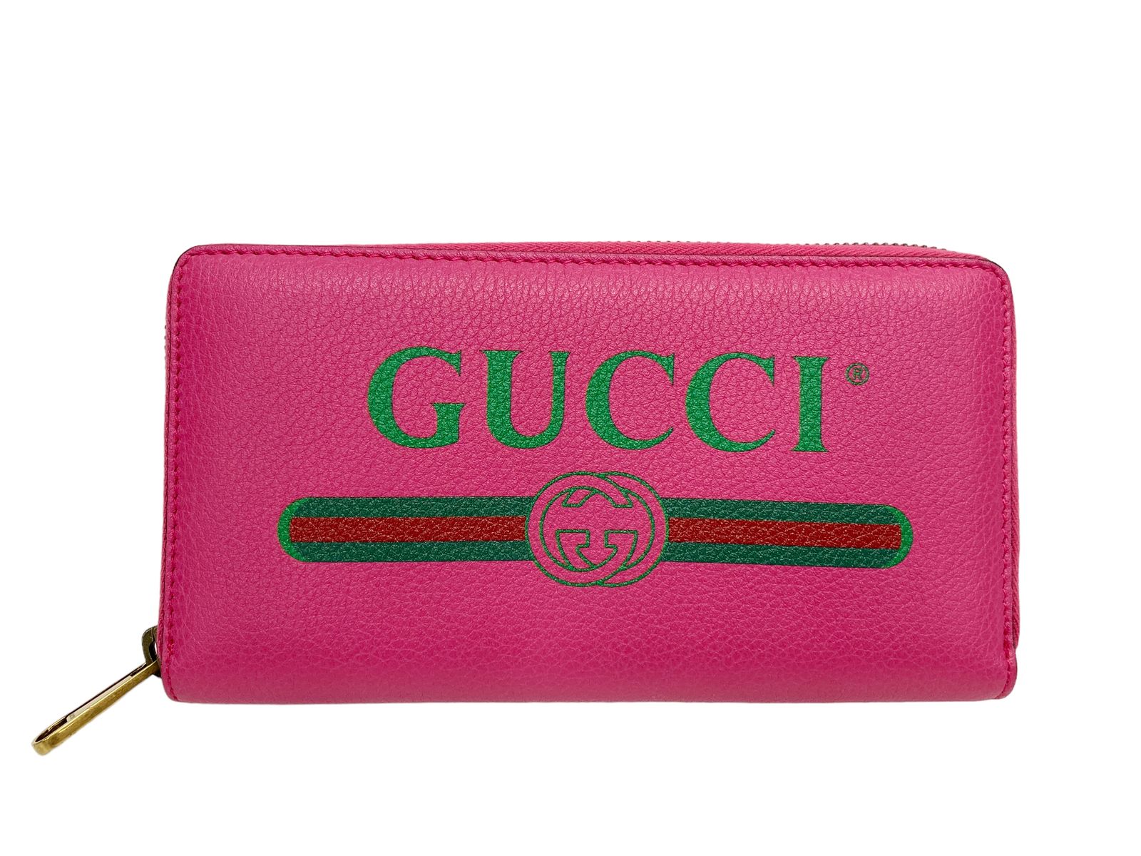 GUCCI (グッチ) ラウンドジップ ファスナー ヴィンテージロゴプリント 