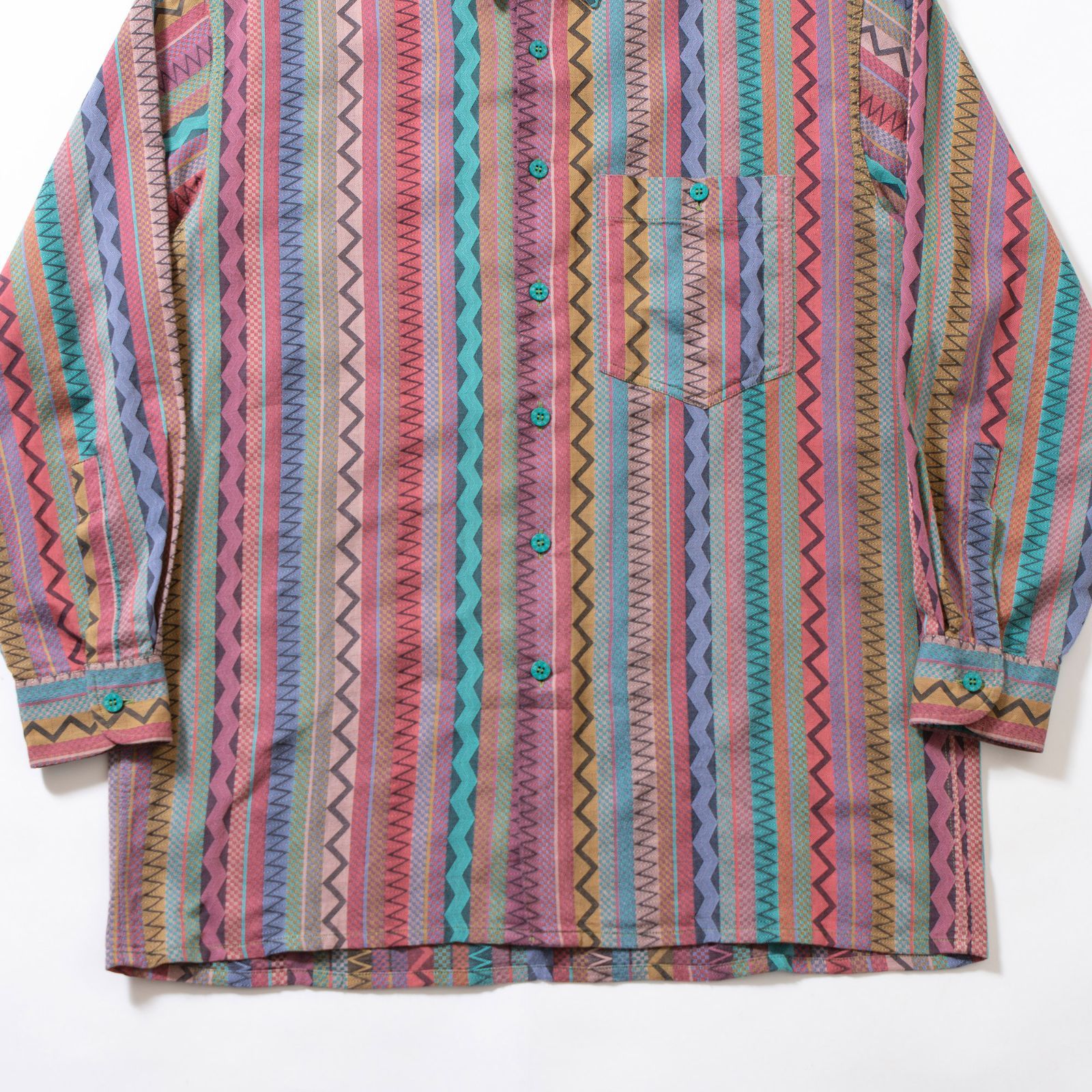 ミッソーニ MISSONI 総柄 コットンシャツ マルチストライプ 幾何