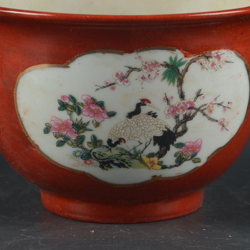 景徳鎮 沙紅開窓仙鶴花鳥図菖蒲鉢 花鉢 大盆栽 小盆栽 景徳鎮 沙紅開窓仙鶴花鳥図菖蒲鉢 花鉢 大盆栽 小盆栽 - メルカリ