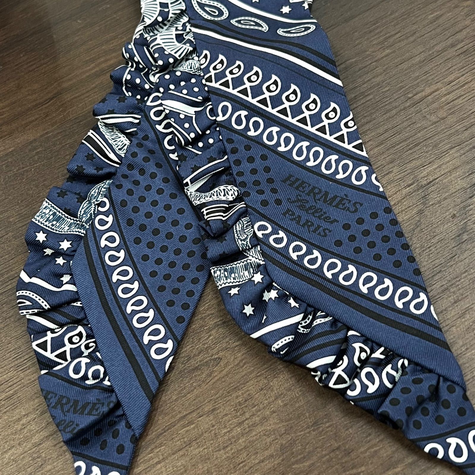 新品]HERMES エルメス ツイリー エプロン・ドール シルク フリル