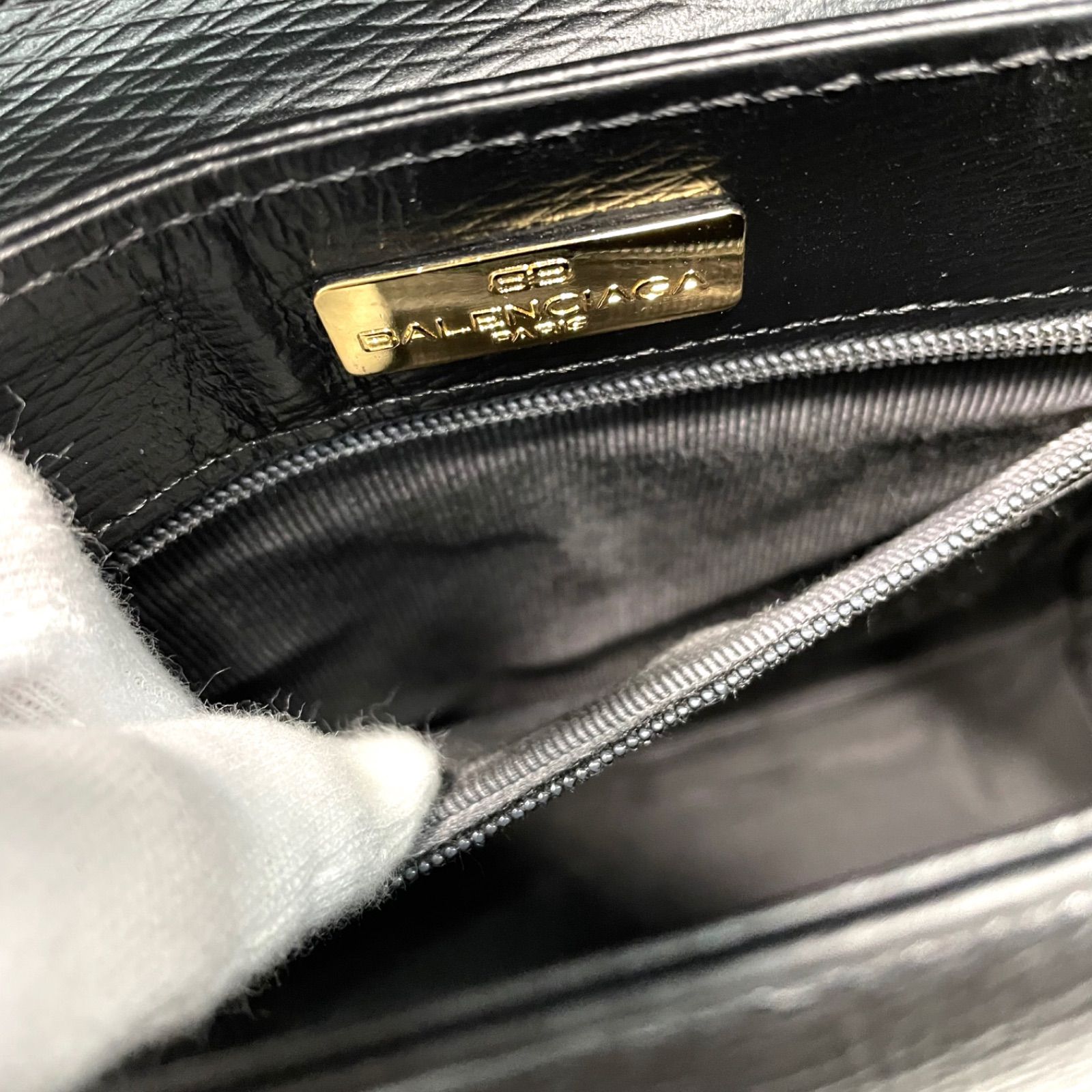 BALENCIAGA バレンシアガ レザー ハンドバッグ ゴールド金具 ブラック 