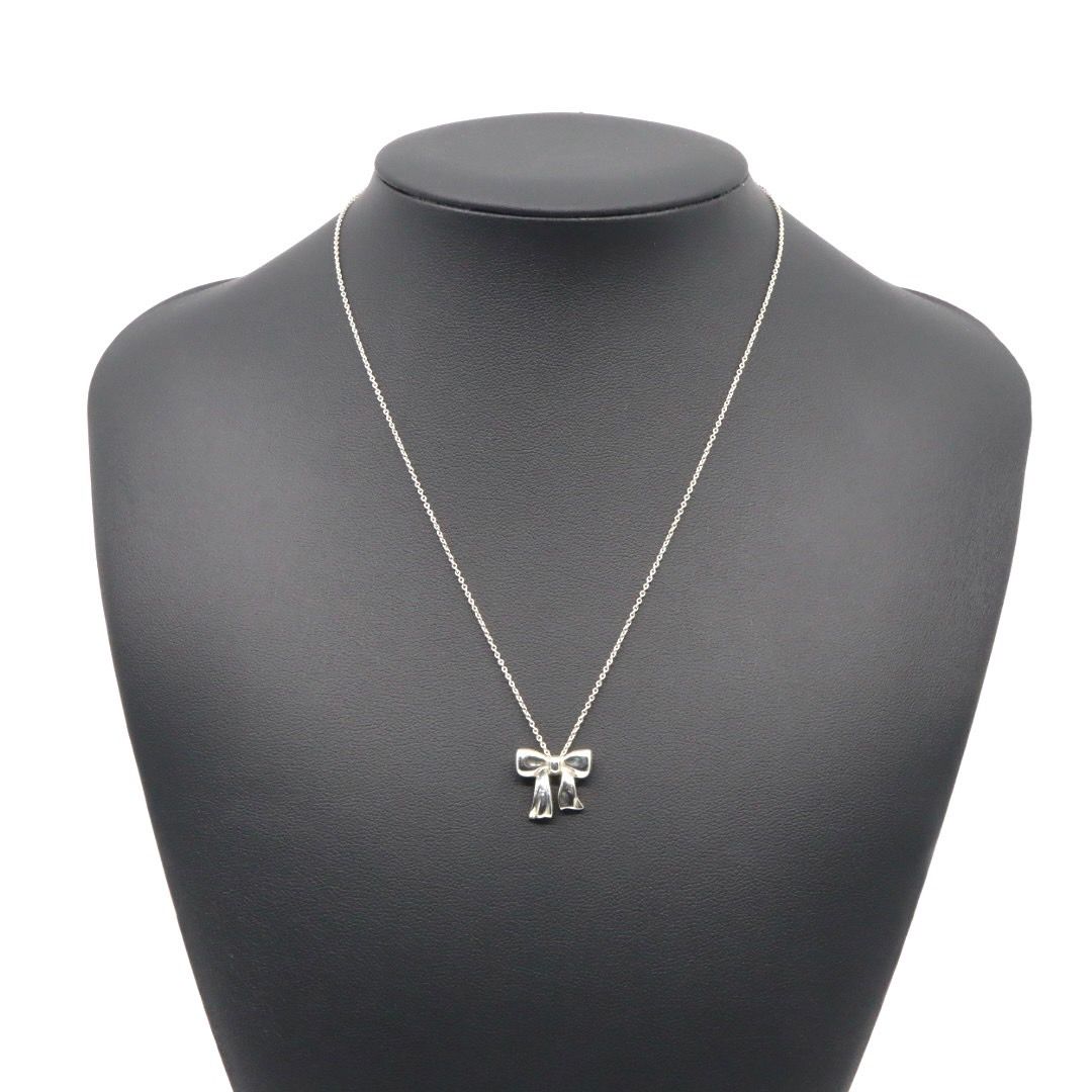 美品 TIFFANY&Co. ティファニー ボウ リボン ネックレス