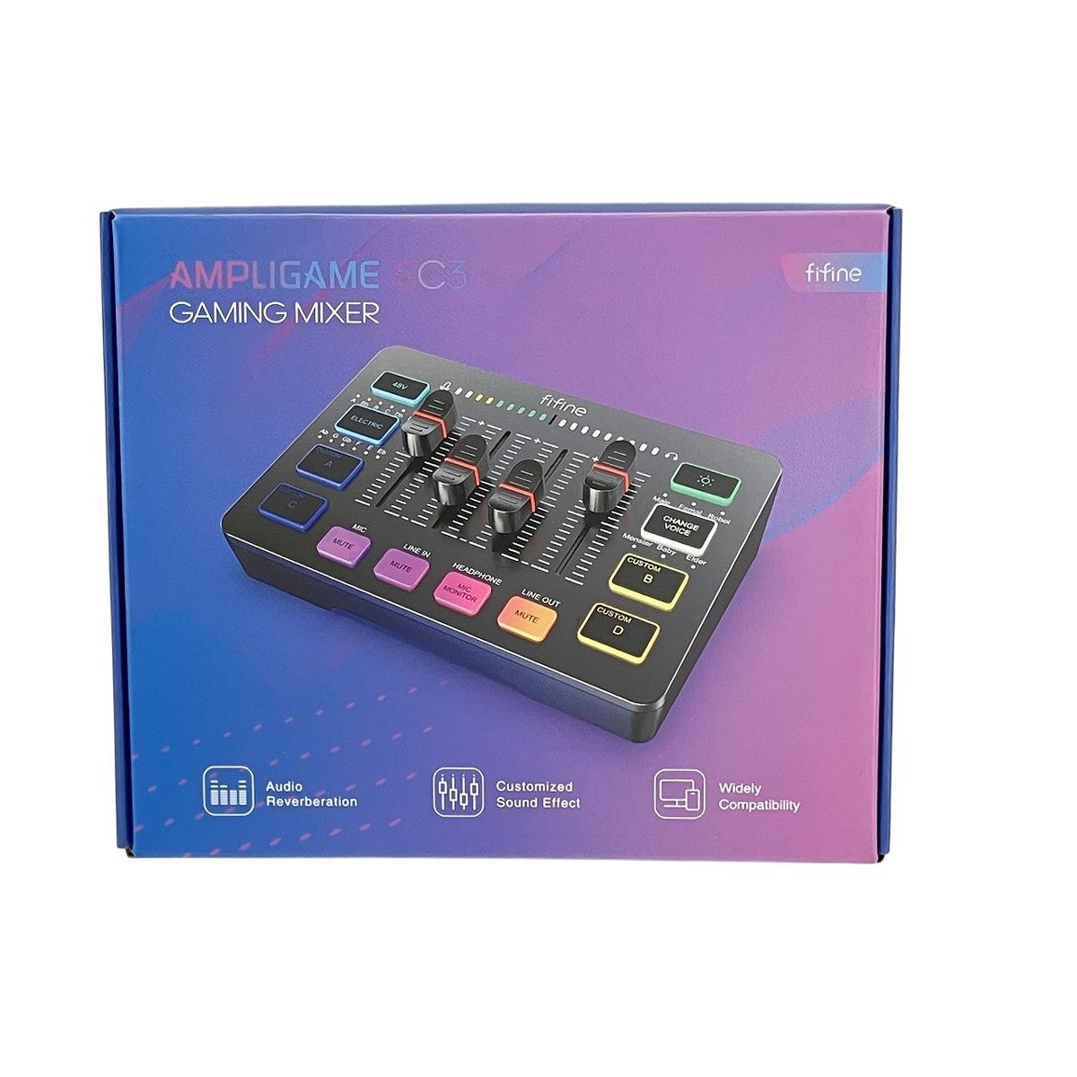 FIFINE SC3 AmpliGame ゲーミング オーディオミキサー オーディオインターフェース ファイファイン アンプリゲーム W10533954