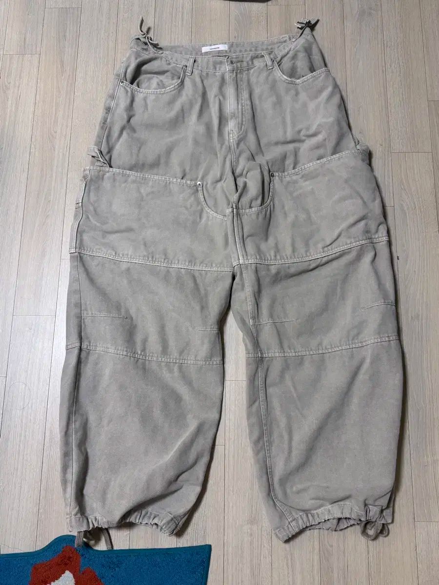 3 Nonnod ダブルニー パンツ ベージュ