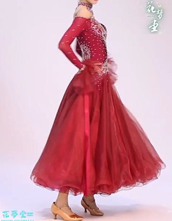 25年 ♥社交ダンスドレス スタンダードドレス モダンダンス 刺繍 オーダーメイド 撮影会 舞台 イベント 原野空間-104