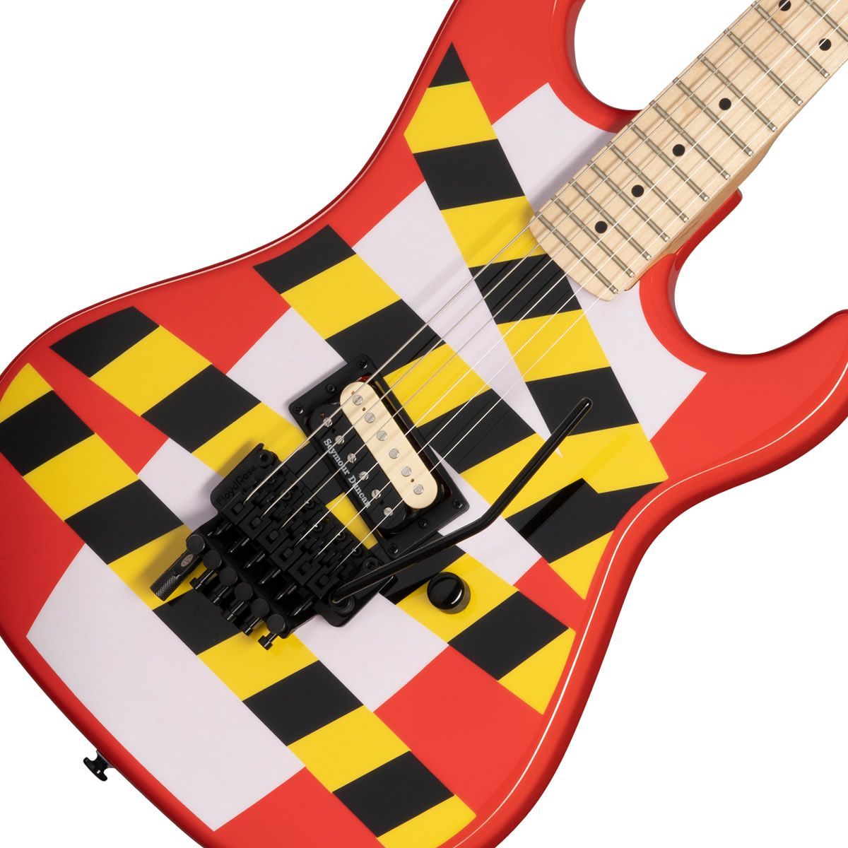 KRAMER Baretta Custom Graphics “Danger Zone” [EVH D-Tuna] (Warning Tape on White Red)