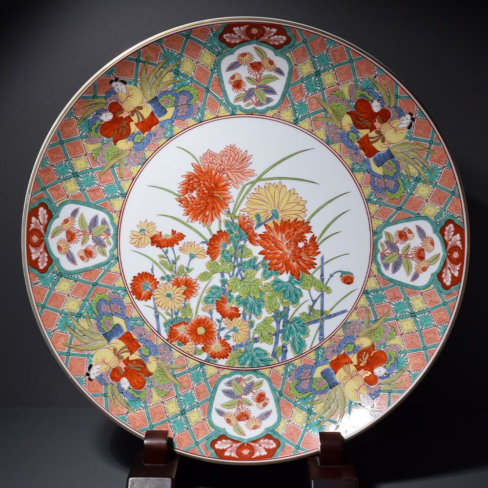 有田焼　秀峰窯　飾り絵　大皿 有田焼 秀峰窯 飾り絵 大皿 オンライン ショップ 安い