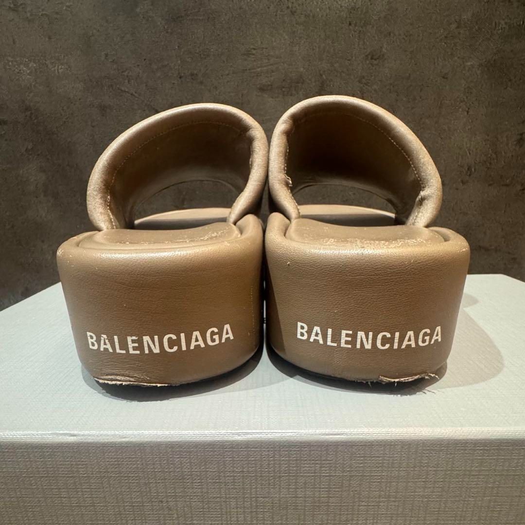 バレンシアガ 厚底サンダル 36 23cm ブラウンベージュ スライド