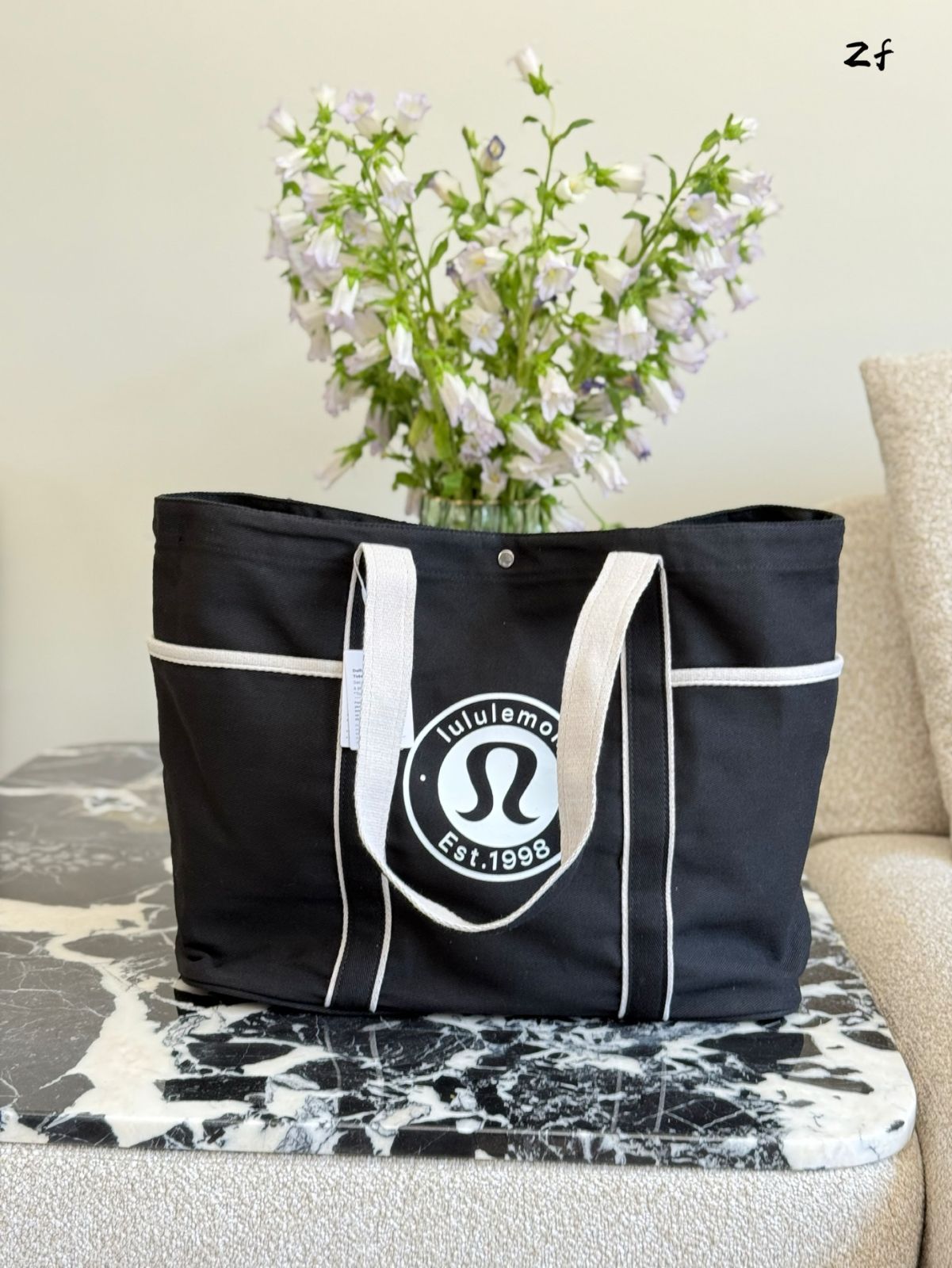 デイリー使いに＊lululemon＊ツートーン キャンバストートバッグ lululemon】ルルレモン～ツートンキャンバストートバッグ