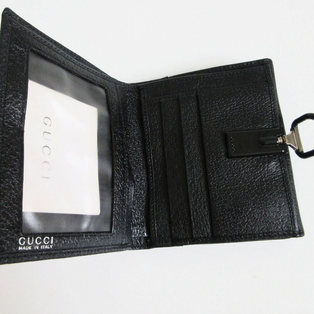 GUCCI オールドグッチ ヴィンテージ 2つ折り レザー 財布 ブラック