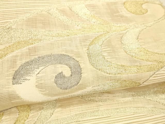 平和屋着物＊夏物 絽綴れ 八寸名古屋帯 流水文 金銀糸 正絹 逸品