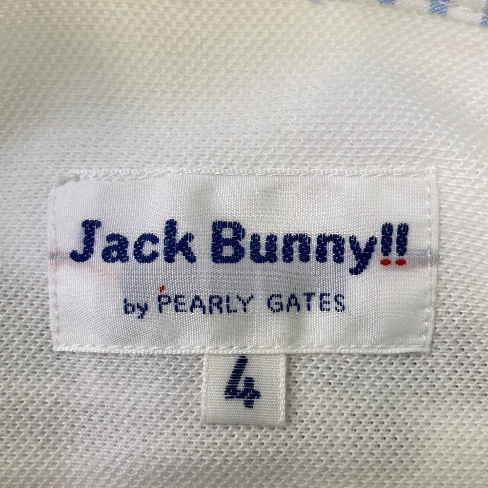 サイズ：4 JACK BUNNY ジャックバニー  半袖シャツ ボタンダウン ボーダー柄 ホワイト系 [240101456279] ゴルフウェア メンズ ストスト サイズ：4 JACK BUNNY ジャックバニー 半袖シャツ ボタンダウン
