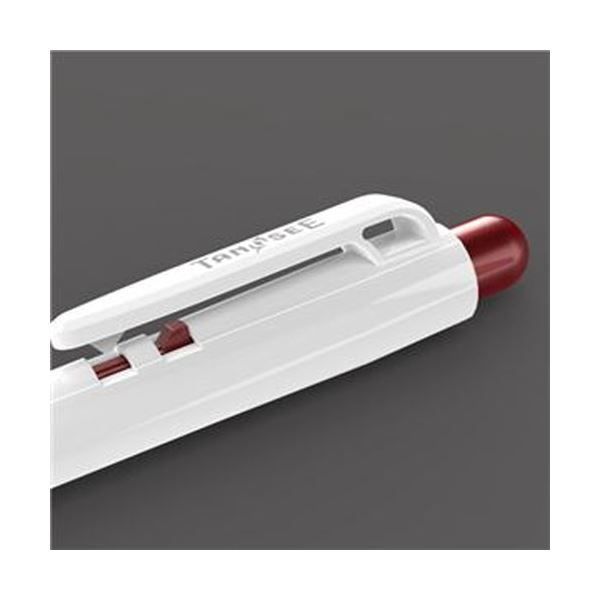 まとめ TANOSEE ノック式油性ボールペン0.7mm 赤 軸色 白 1セット 100本 10本×10パック ×5セット ATMAENTERPRISE_COM
