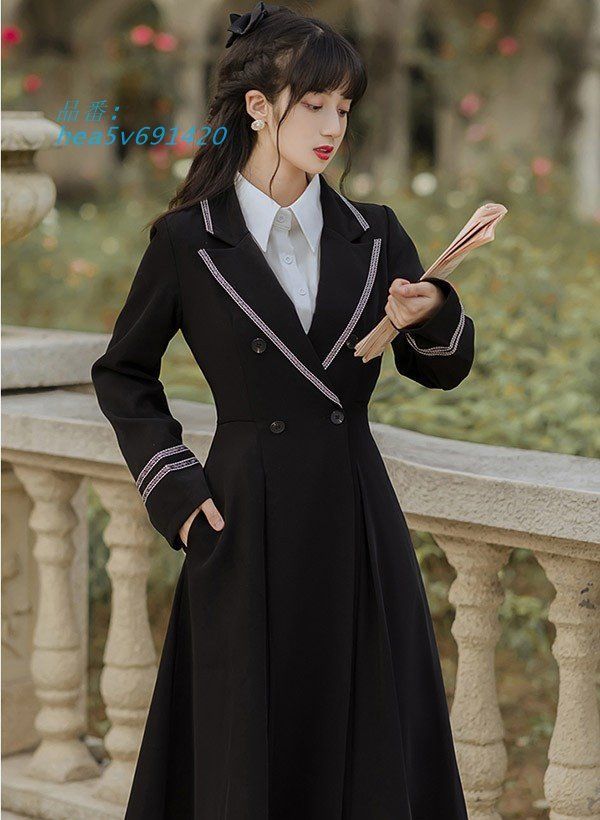 レディース トレンチコート 春秋 ロング丈 コート アウター エレフェミニン 暖かい ジャケット 小さいサイズ 無地 hea5v691420