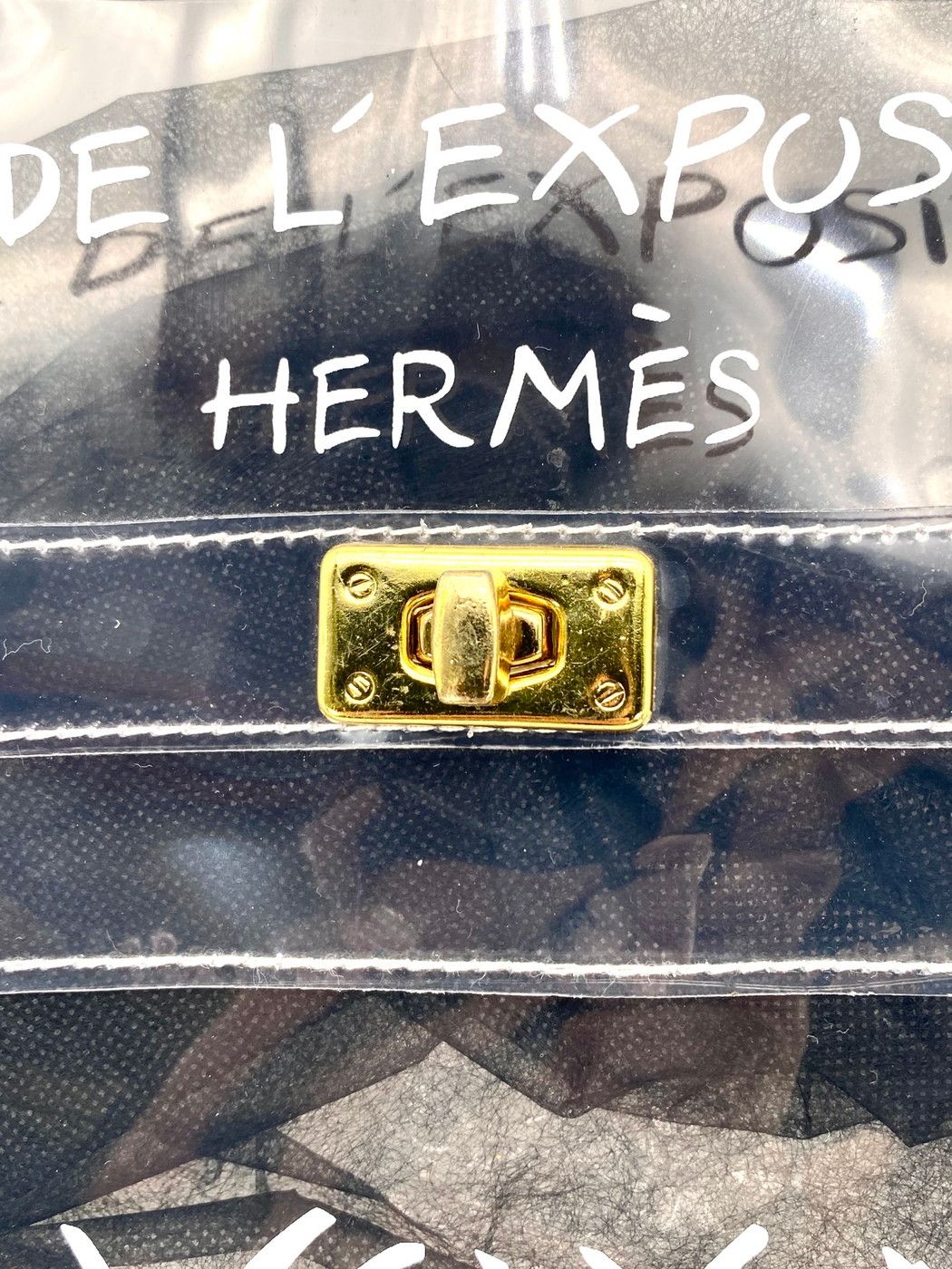 HERMES ビニールケリー クリア ハンドバッグ ターンロック 9327 HERMES エルメス ビニールケリー クリアカラー ハンドバッグ