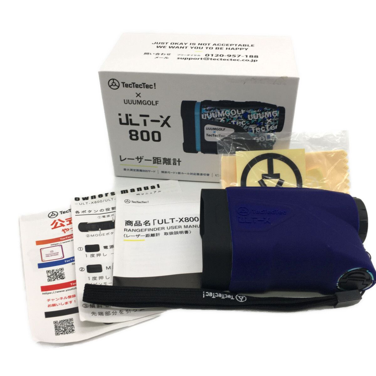 coco 中古 テックテックテック TecTecTec レーザー測定器 ブルー UUUMGOLF コラボ ULT-X 800 距離計 ピンシーカー スコープ 中古 テックテックテック TecTecTec レーザー測定器 ブルー